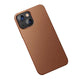 Apple iPhone 13 Kılıf Benks Magnetic Hakiki Deri Kılıf Kahverengi