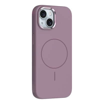 Apple iPhone 13 Kılıf M-Safe Şarj Özellikli Metal Kamera Çerçeveli Zore Edi Silikon Kapak Mor