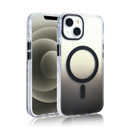 Apple iPhone 13 Kılıf M-safe Şarj Özellikli Transparan Renk Geçişli Zore Toros Kapak Siyah