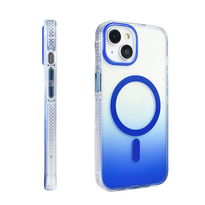 Apple iPhone 13 Kılıf M-safe Şarj Özellikli Transparan Renk Geçişli Zore Toros Kapak Gold