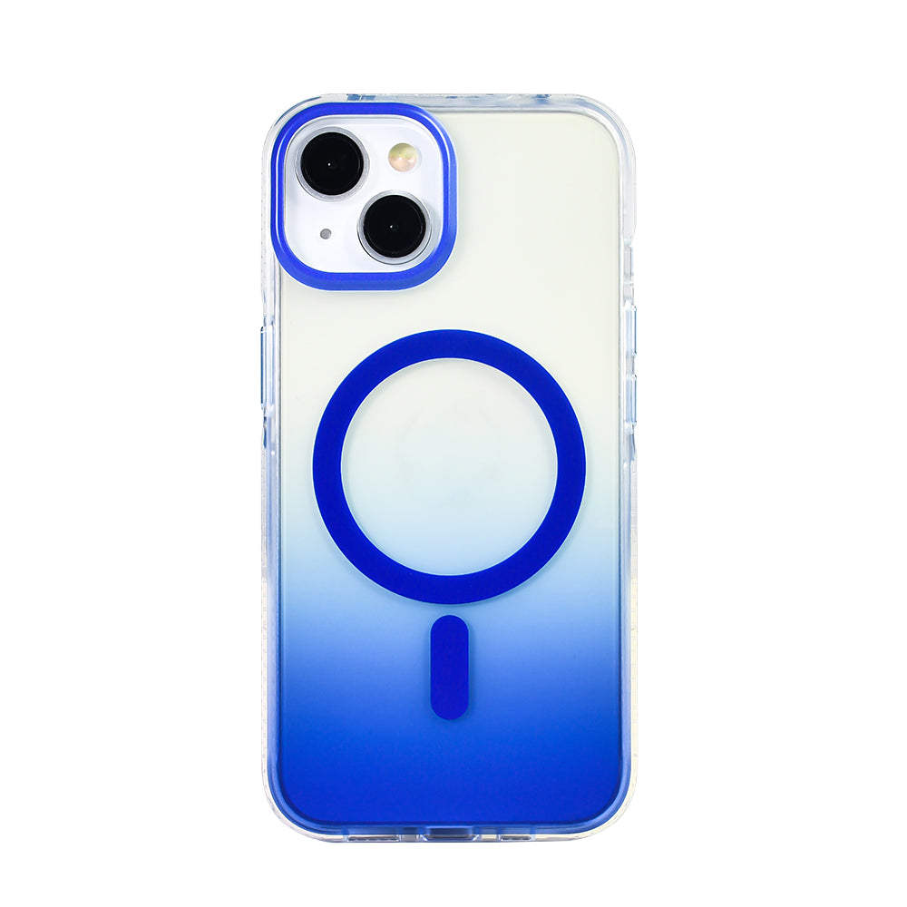 Apple iPhone 13 Kılıf M-safe Şarj Özellikli Transparan Renk Geçişli Zore Toros Kapak Gold