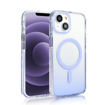 Apple iPhone 13 Kılıf M-safe Şarj Özellikli Transparan Renk Geçişli Zore Toros Kapak Rose Pembe