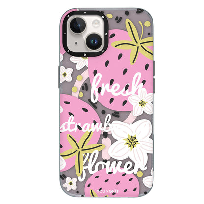 Apple iPhone 13 Kılıf M-safe Şarj Özellikli Yaz Meyvesi Desenli Youngkit Fruity Flavour Serisi Kapak Pembe