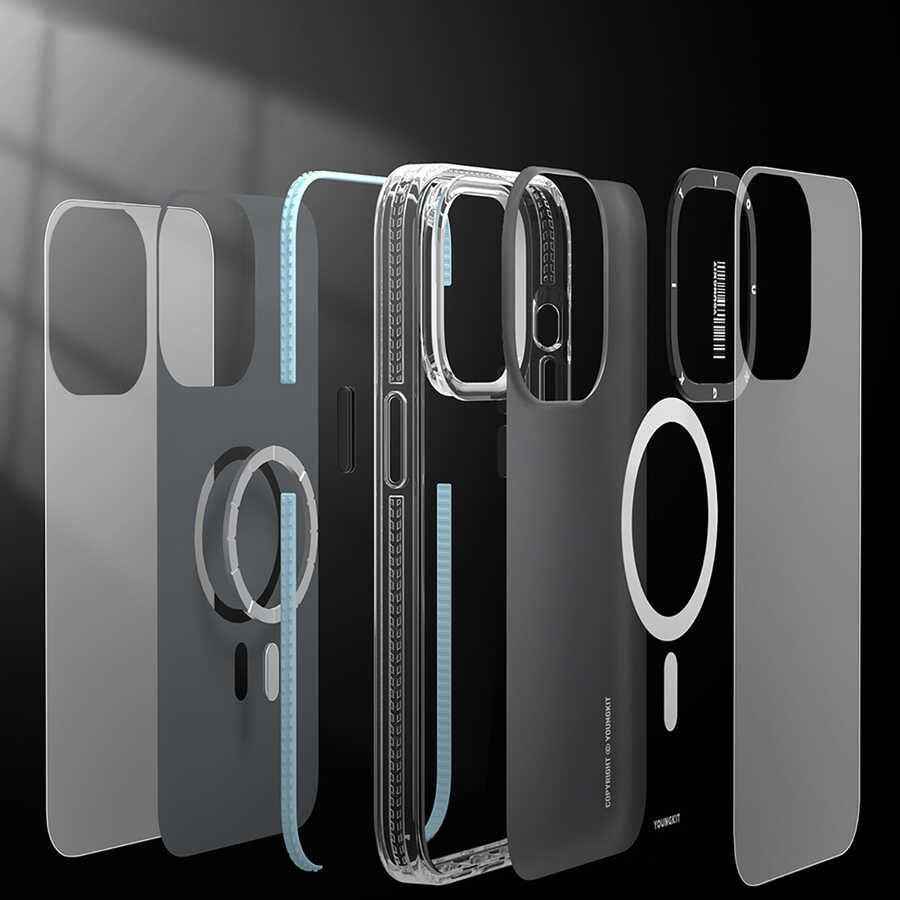 Apple iPhone 13 Kılıf M-safe Şarj Özellikli YoungKit Exquisite Serisi Kapak Mavi