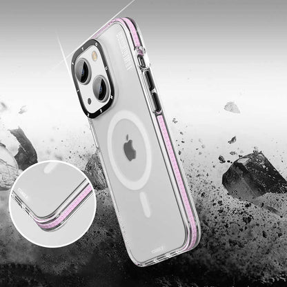Apple iPhone 13 Kılıf M-safe Şarj Özellikli Youngkit Jane Sand Serisi Kapak Pembe