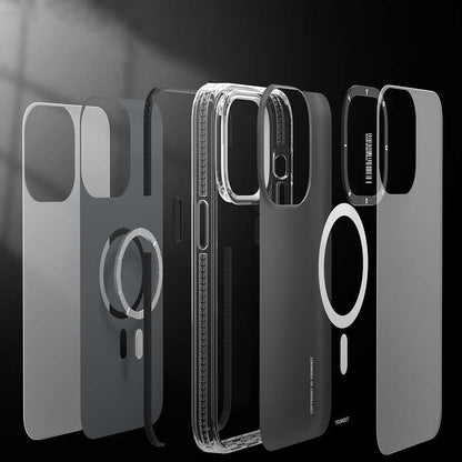 Apple iPhone 13 Kılıf M-safe Şarj Özellikli YoungKit Kamuflaj Serisi Kapak Siyah