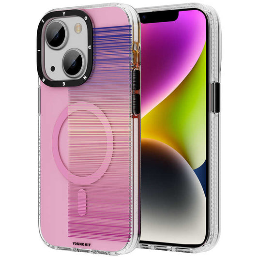 Apple iPhone 13 Kılıf M-safe Şarj Özellikli Youngkit Pure Serisi Kapak Pembe