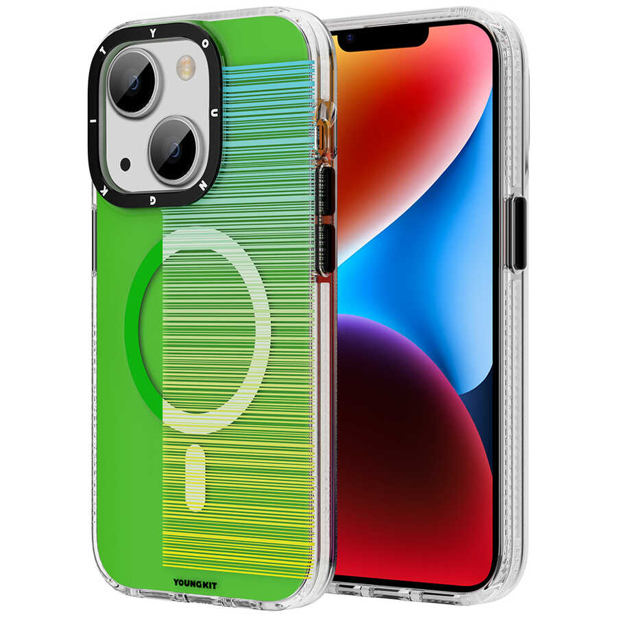 Apple iPhone 13 Kılıf M-safe Şarj Özellikli Youngkit Pure Serisi Kapak Pembe