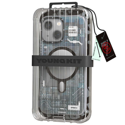 Apple iPhone 13 Kılıf M-safe Şarj Özellikli YoungKit Technology Serisi Kapak Kırmızı