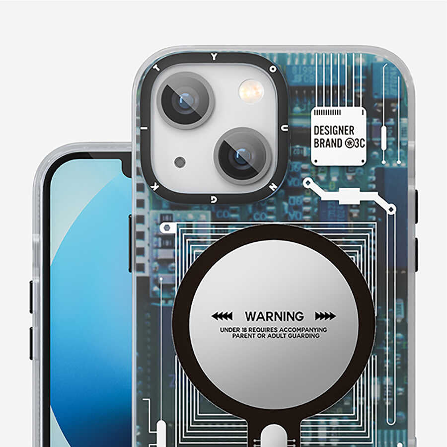 Apple iPhone 13 Kılıf M-safe Şarj Özellikli YoungKit Technology Serisi Kapak Kırmızı