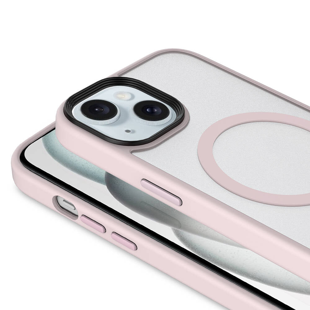 Apple iPhone 13 Kılıf Mat Arka Yüzey Wireless Şarj Özellikli Zore Flet M-safe Kapak Lacivert