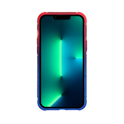 Apple iPhone 13 Kılıf Şeffaf Airbag Tasarımlı Skinarma Hade Kapak Mor-Turuncu