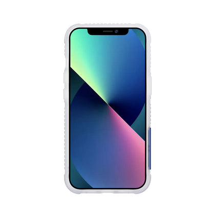 Apple iPhone 13 Kılıf Skinarma Şeffaf Desenli Standlı Ryoiki Kapak Şeffaf-Mavi