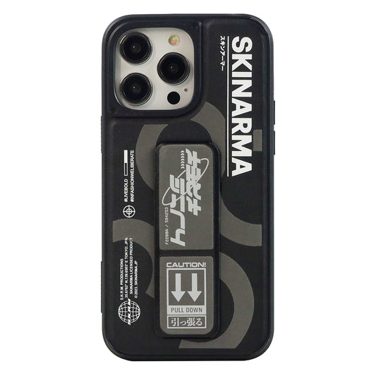 Apple iPhone 13 Kılıf Skinarma Standlı Deri Görünümlü Bango Kapak Gri