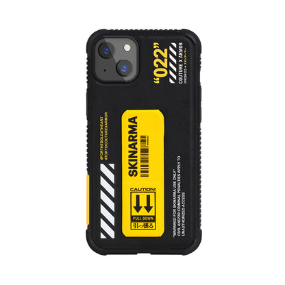 Apple iPhone 13 Kılıf Skinarma Standlı Deri Görünümlü Shingoki Kapak Sarı