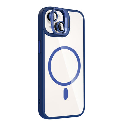 Apple iPhone 13 Kılıf Standlı ve Kamera Lens Hediyeli M-Safe Şarj Özellikli Zore Etro Kapak Desert Titanyum