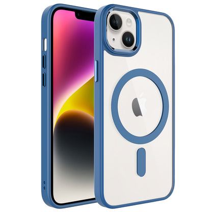 Apple iPhone 13 Kılıf Wireless Şarj Özellikli Zore Krom M-safe Silikon Kapak