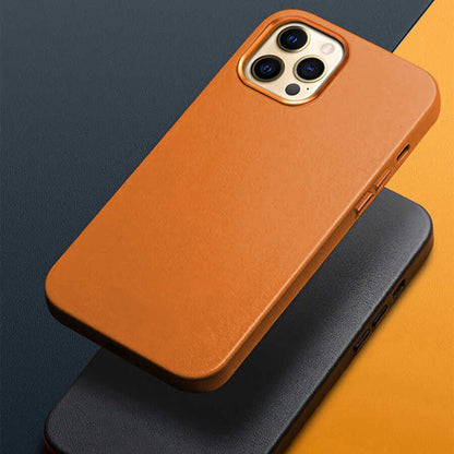 Apple iPhone 13 Kılıf Wiwu M-safe Magnetic Kapak Kahverengi