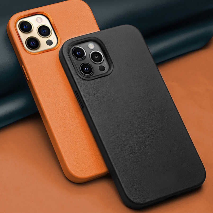 Apple iPhone 13 Kılıf Wiwu M-safe Magnetic Kapak Kahverengi