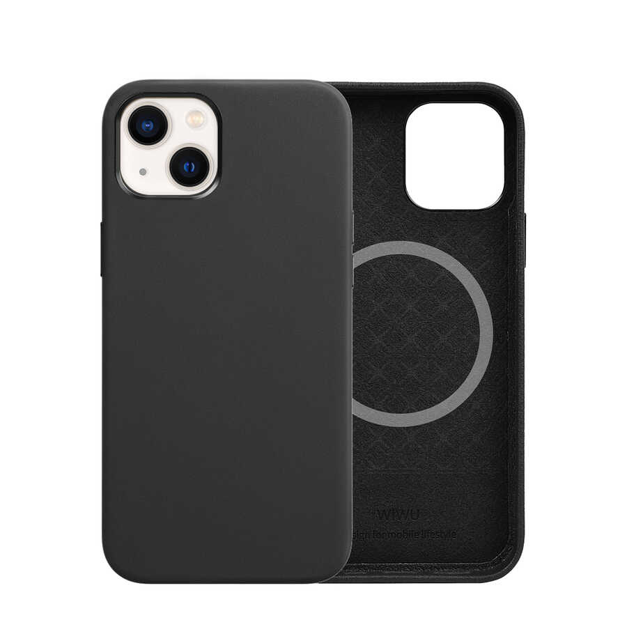 Apple iPhone 13 Kılıf Wiwu M-safe Magnetic Kapak Siyah