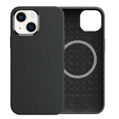 Apple iPhone 13 Kılıf Wiwu M-safe Magnetic Silikon Kapak Siyah