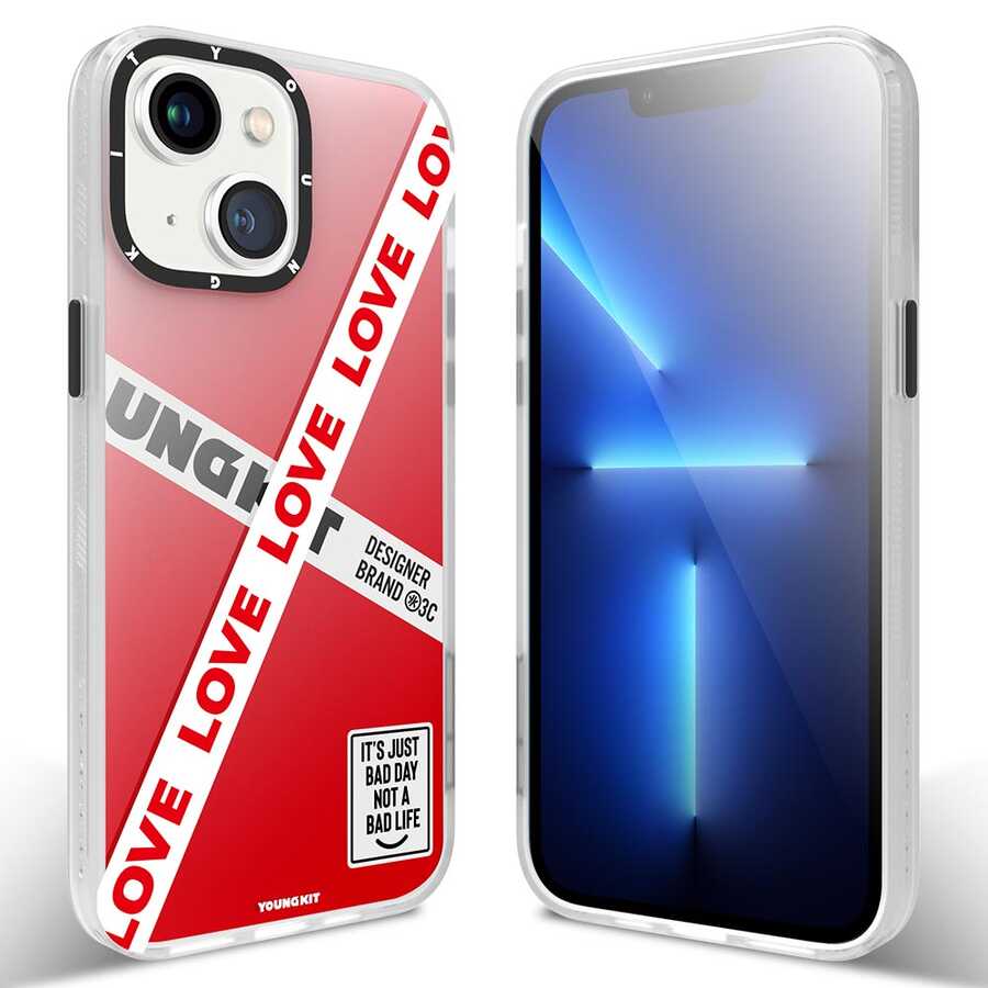 Apple iPhone 13 Kılıf YoungKit Holiday Serisi Kapak Kırmızı