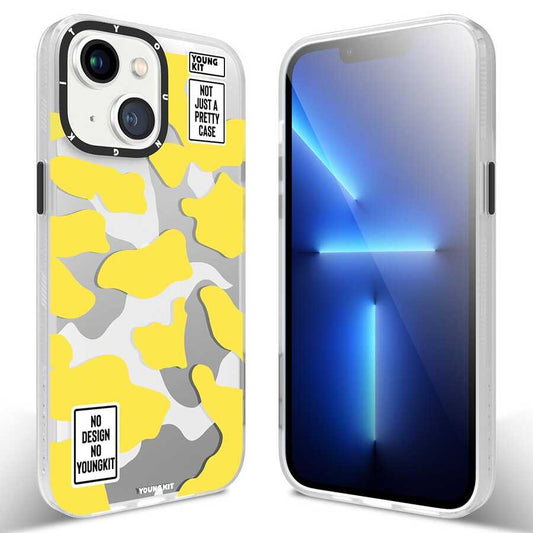 Apple iPhone 13 Kılıf YoungKit Kamuflaj Serisi Kapak Mavi