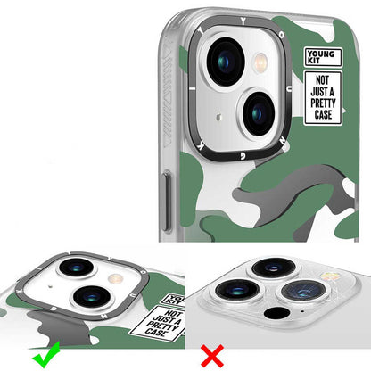 Apple iPhone 13 Kılıf YoungKit Kamuflaj Serisi Kapak Mavi