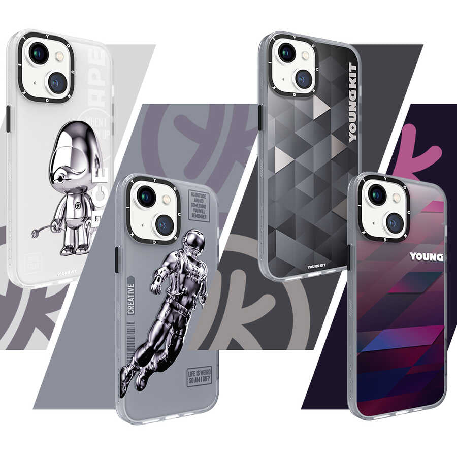 Apple iPhone 13 Kılıf YoungKit Klasik Serisi Kapak CL004 Triangle