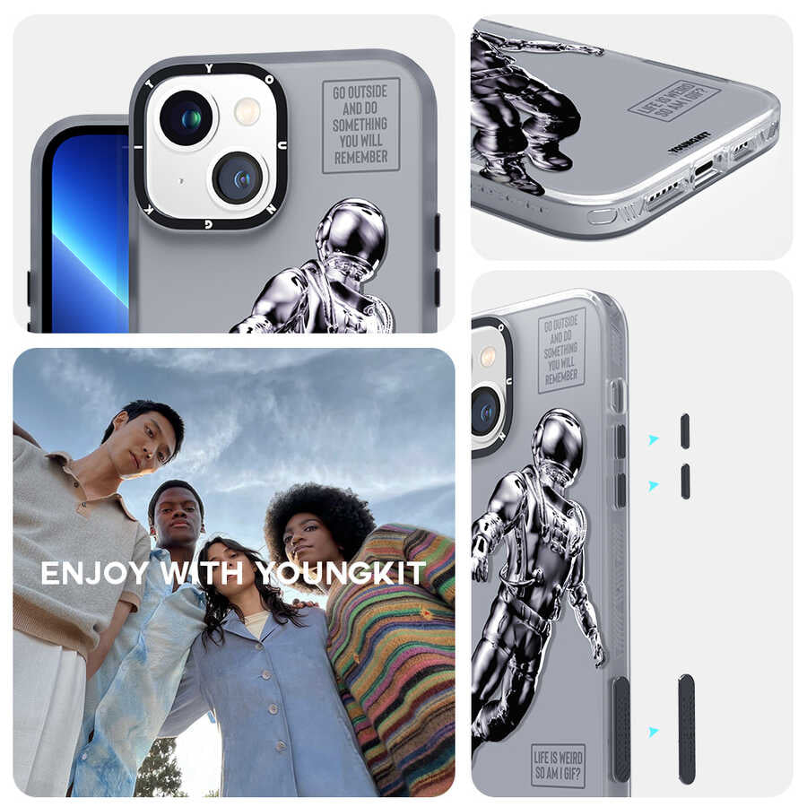 Apple iPhone 13 Kılıf YoungKit Klasik Serisi Kapak CL001 Astronaut