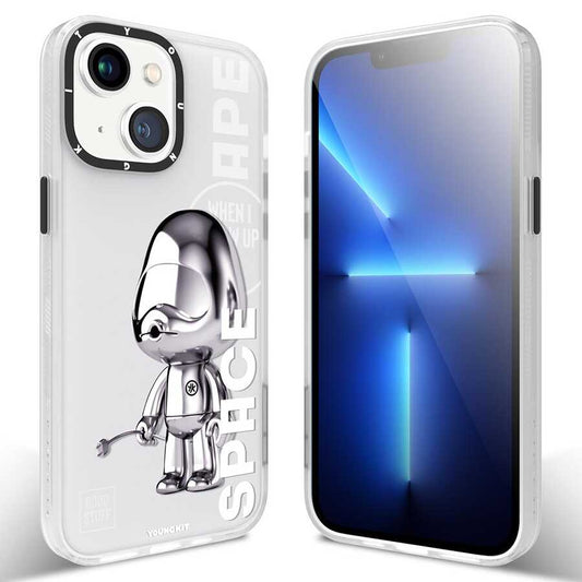 Apple iPhone 13 Kılıf YoungKit Klasik Serisi Kapak IP001 Space Ape