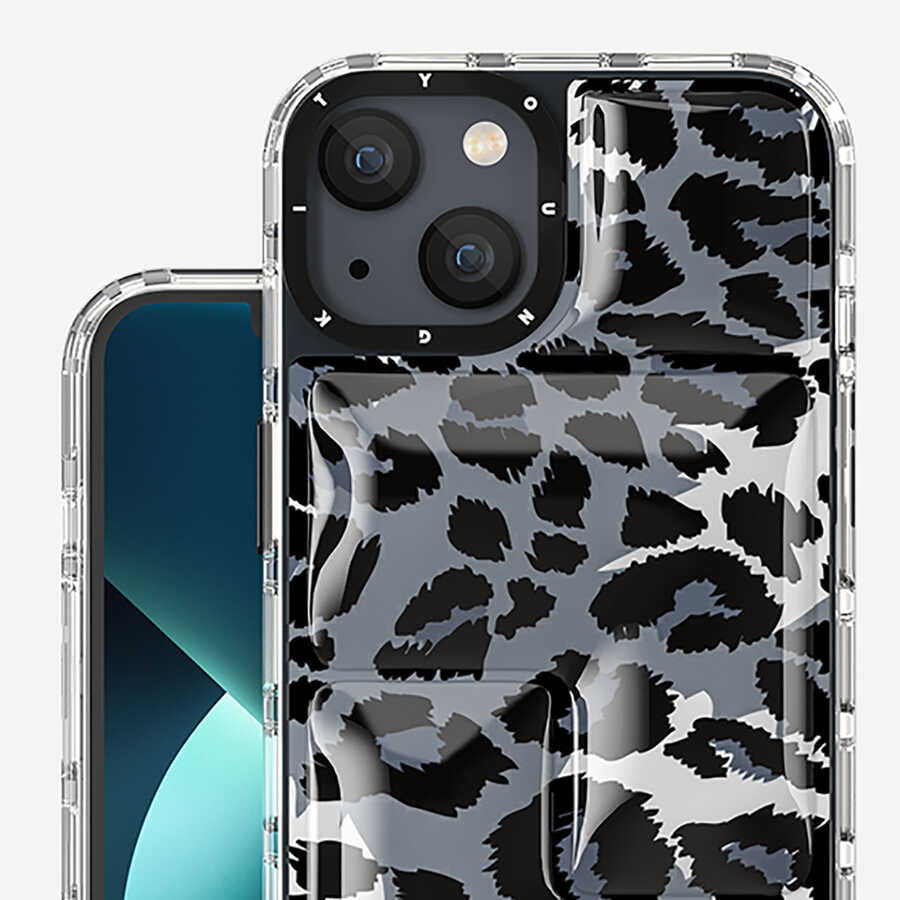 Apple iPhone 13 Kılıf YoungKit Leopard Article Serisi Kapak Siyah
