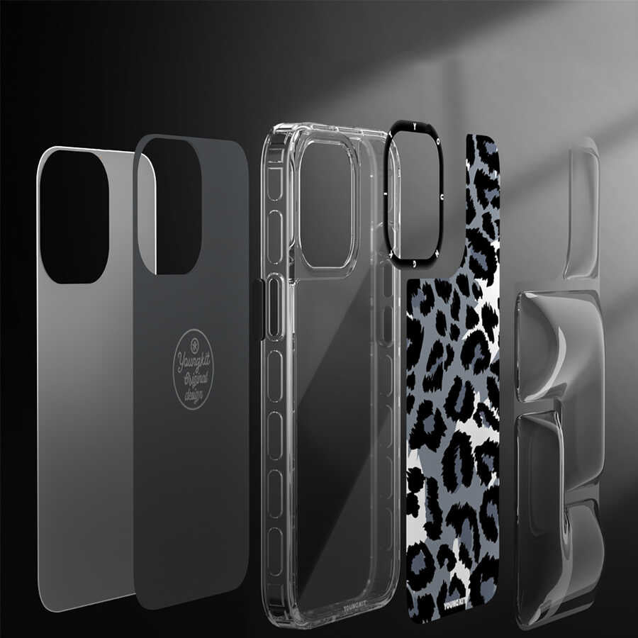 Apple iPhone 13 Kılıf YoungKit Leopard Article Serisi Kapak Mavi