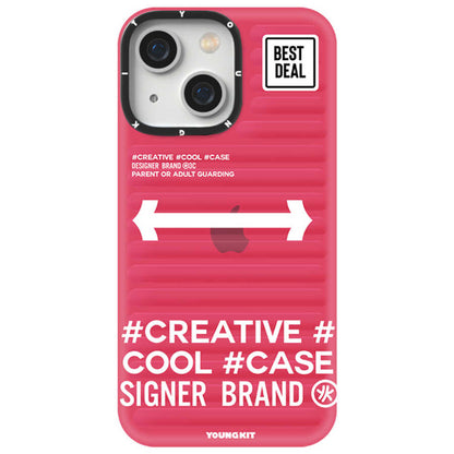 Apple iPhone 13 Kılıf YoungKit Luggage FireFly Serisi Kapak Pembe
