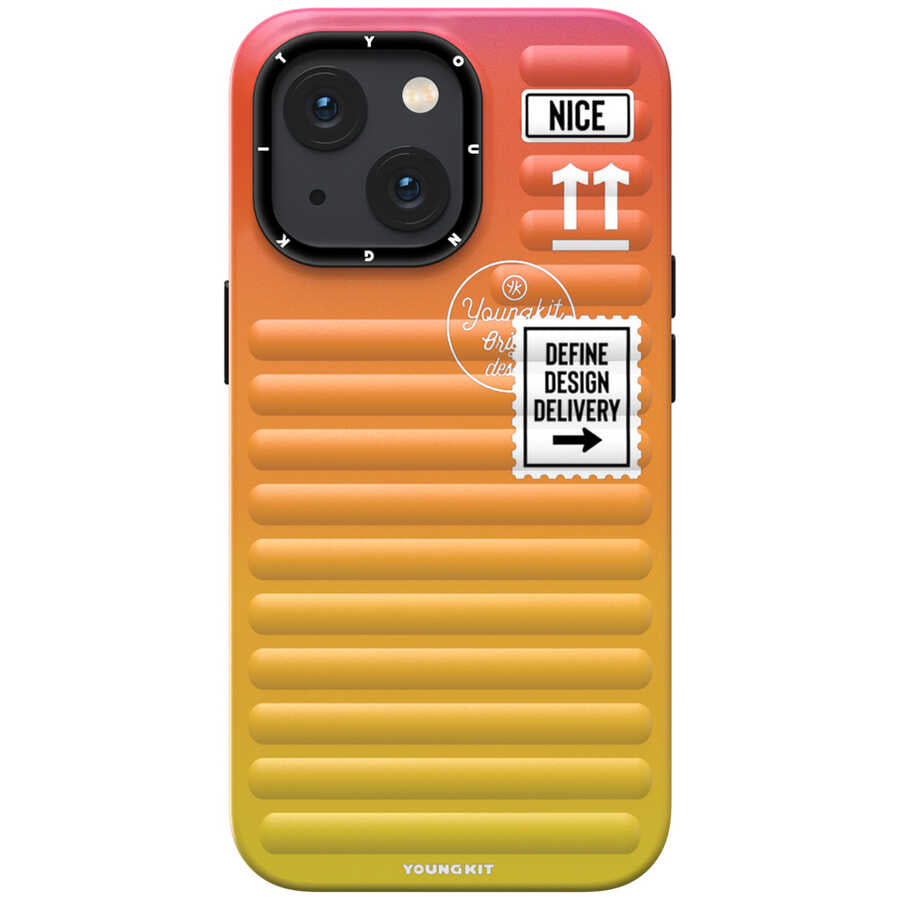 Apple iPhone 13 Kılıf YoungKit The Secret Color Serisi Kapak Turuncu