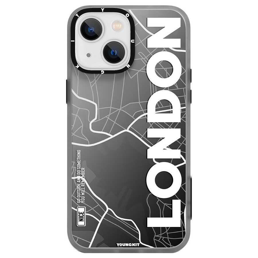 Apple iPhone 13 Kılıf YoungKit World Trip Serisi Kapak London