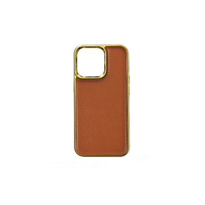 Apple iPhone 13 Mini Kılıf Wiwu Genuine Leather Gold Calfskin Orjinal Deri Kapak Mavi