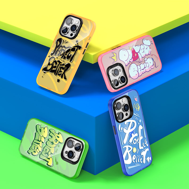 Apple iPhone 13 Pro Kılıf Airbagli TPU Yazı Temalı Benks Dynamic New Kapak Mavi