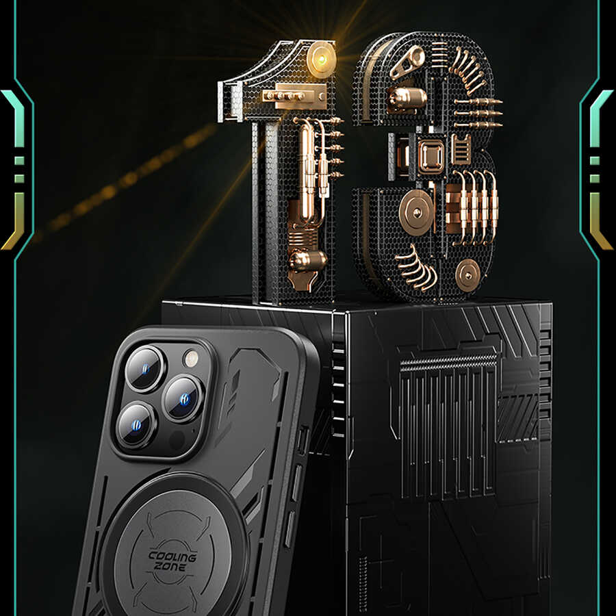 Apple iPhone 13 Pro Kılıf Benks Isınmayı Önleyici Magnetic Oyuncu Telefon Kılıfı Siyah