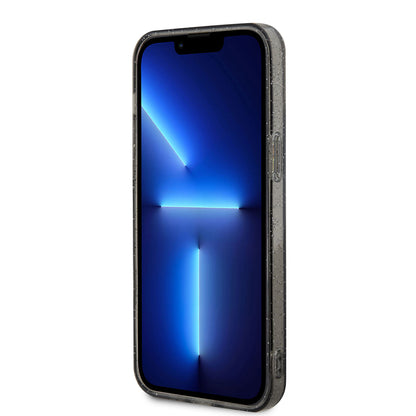 Apple iPhone 13 Pro Kılıf GUESS M-safe Şarj Özellikli Glitter Kapak Siyah