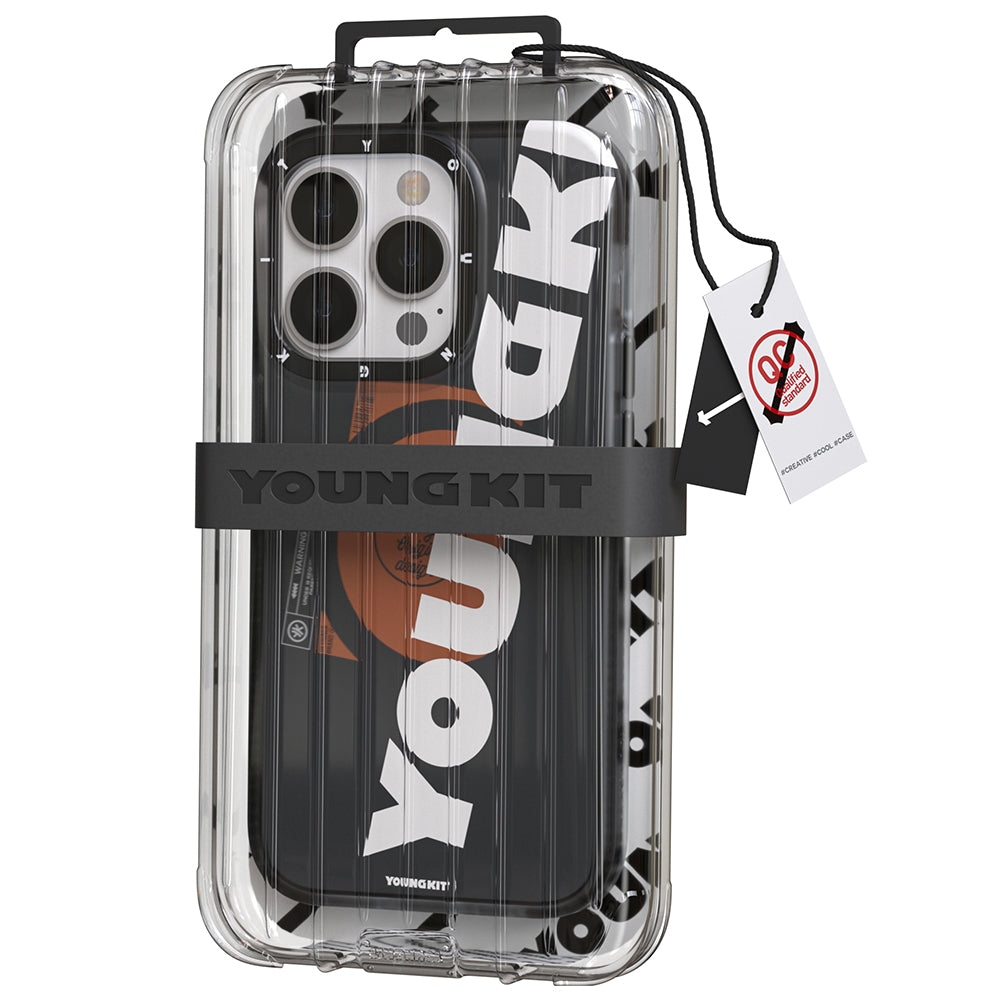 Apple iPhone 13 Pro Kılıf M-safe Şarj Özellikli Youngkit Binfen Serisi Yazı Temalı Kapak Pembe