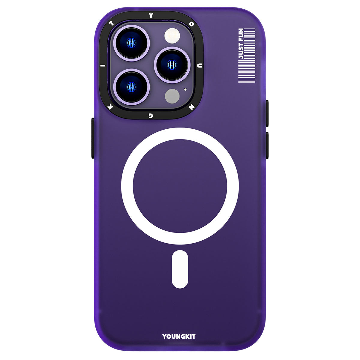 Apple iPhone 13 Pro Kılıf M-safe Şarj Özellikli Youngkit Colored Sand Serisi Kapak Siyah