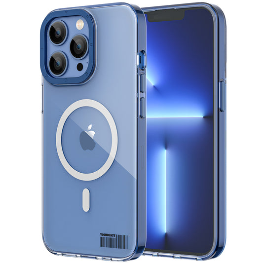 Apple iPhone 13 Pro Kılıf M-safe Şarj Özellikli Youngkit Coloured Glaze Serisi Kapak Siyah