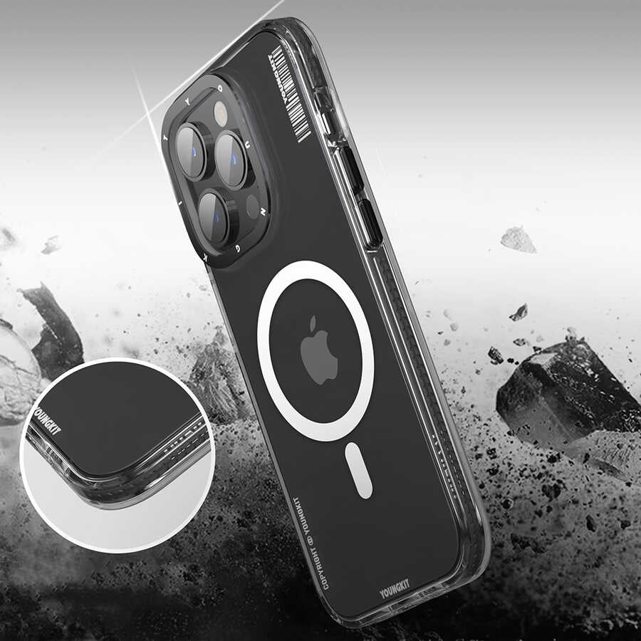 Apple iPhone 13 Pro Kılıf M-safe Şarj Özellikli YoungKit Exquisite Serisi Kapak Mor