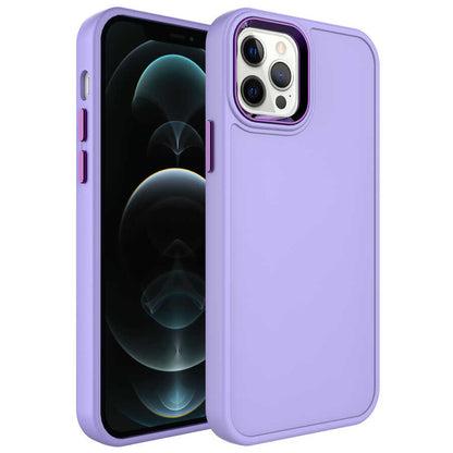 Apple iPhone 13 Pro Kılıf Metal Çerçeve ve Buton Tasarımlı Sert Zore Botox Kapak
