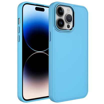 Apple iPhone 13 Pro Kılıf Metal Çerçeve ve Buton Tasarımlı Silikon Zore Luna Kapak