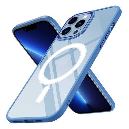 Apple iPhone 13 Pro Kılıf Wireless Şarj Özellikli Zore Krom M-safe Silikon Kapak