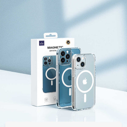 Apple iPhone 13 Pro Kılıf Wiwu Magnetic Crystal Kapak Renksiz