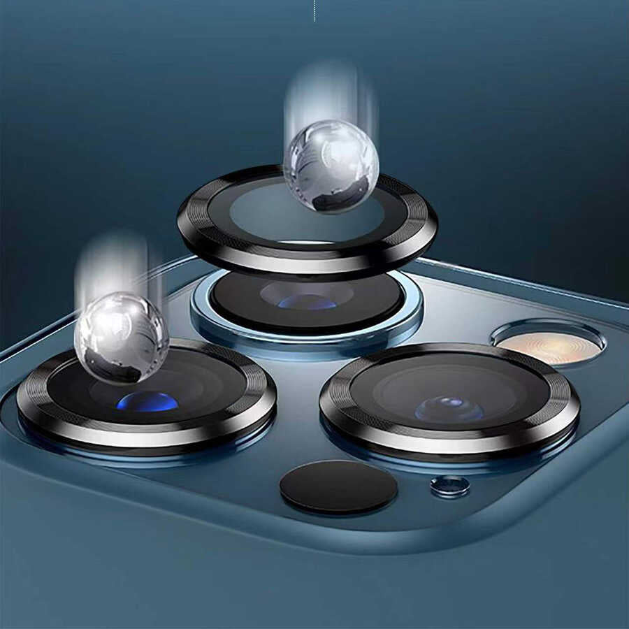 Apple iPhone 13 Pro Max Go Des Eagle Kamera Lens Koruyucu Mavi Açık