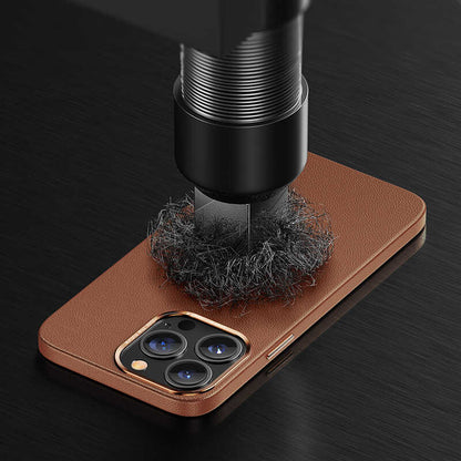 Apple iPhone 13 Pro Max Kılıf Benks Magnetic Hakiki Deri Kılıf Kahverengi